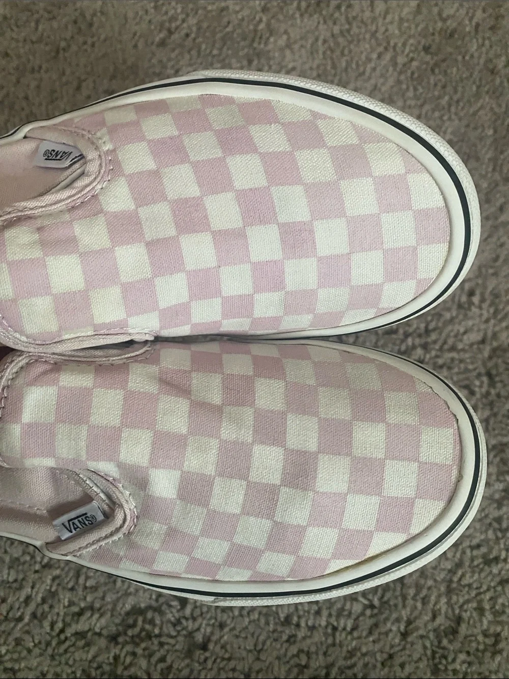 Vans off the wall low Kids Slip-On Checkerboard Sneakers - Light Pink/White